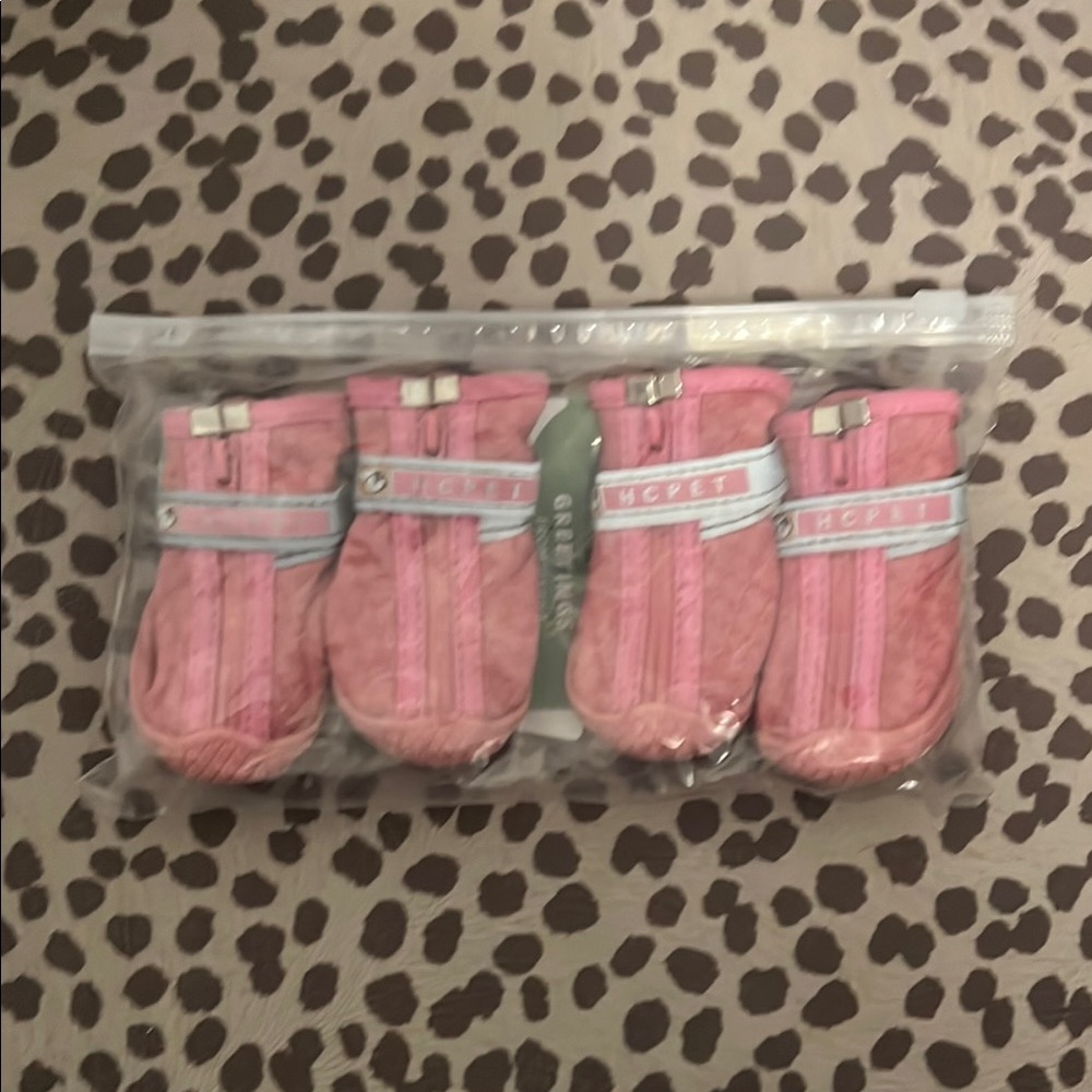 Pink Pet Shoes with Zipper Closure